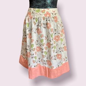 Twenty One Cream & Pink Floral Skirt